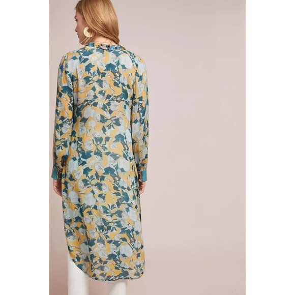 Anthropologie NWT Blank London Lucia Tunic Top in Blue Motif size Large - Picture 2 of 11